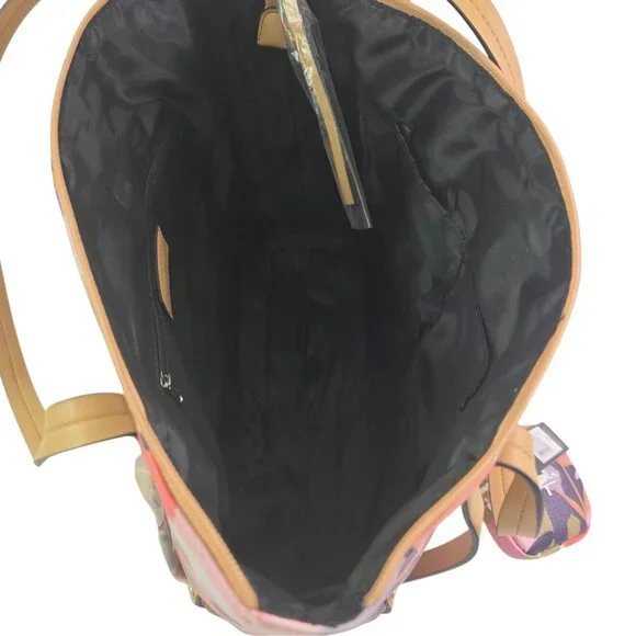 Tahari Mackenzie Vegan Leather Zipper Close Floral Butterfly Tote Bag Purse NWT - Picture 4 of 15